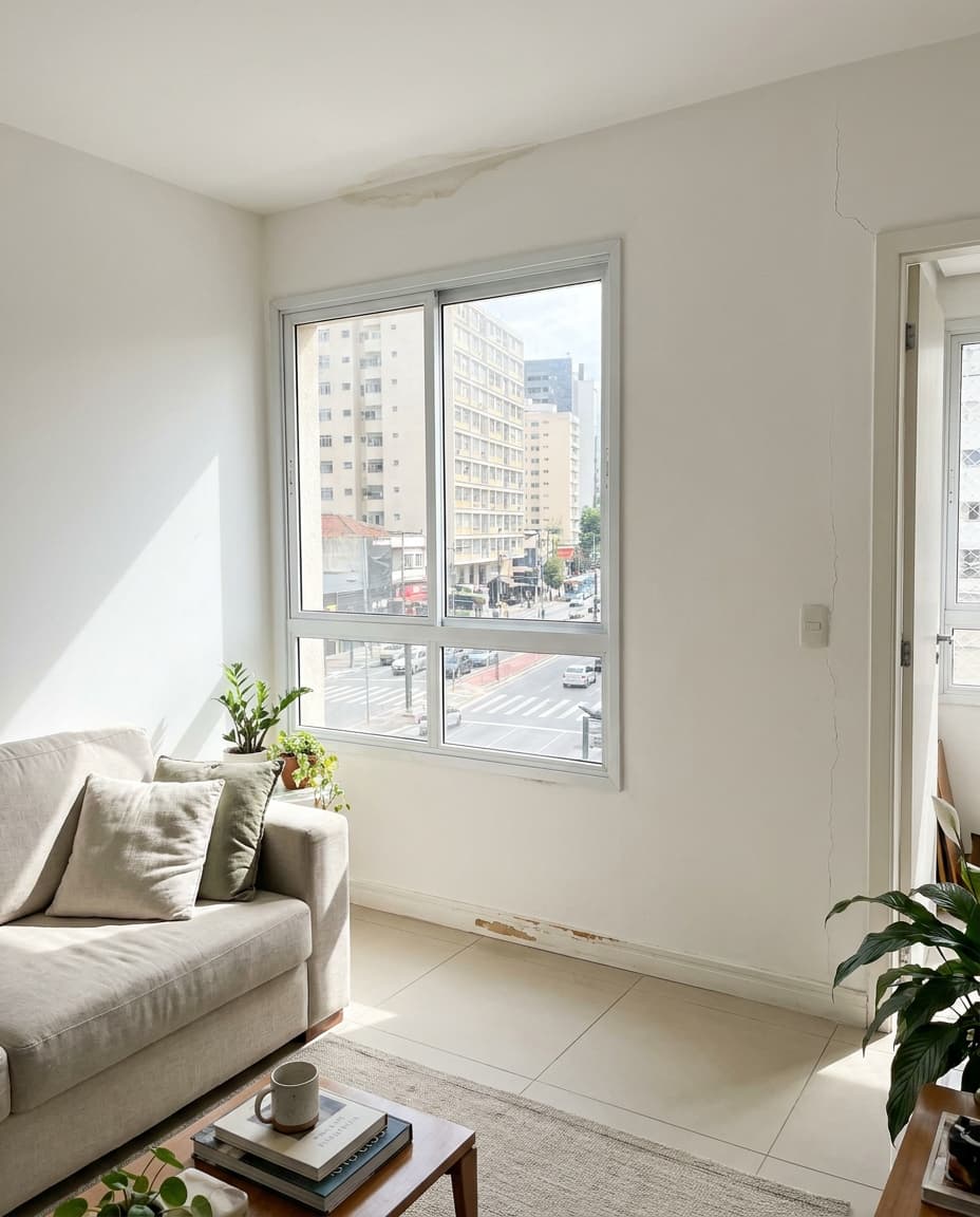 Sala de apartamento em vistoria